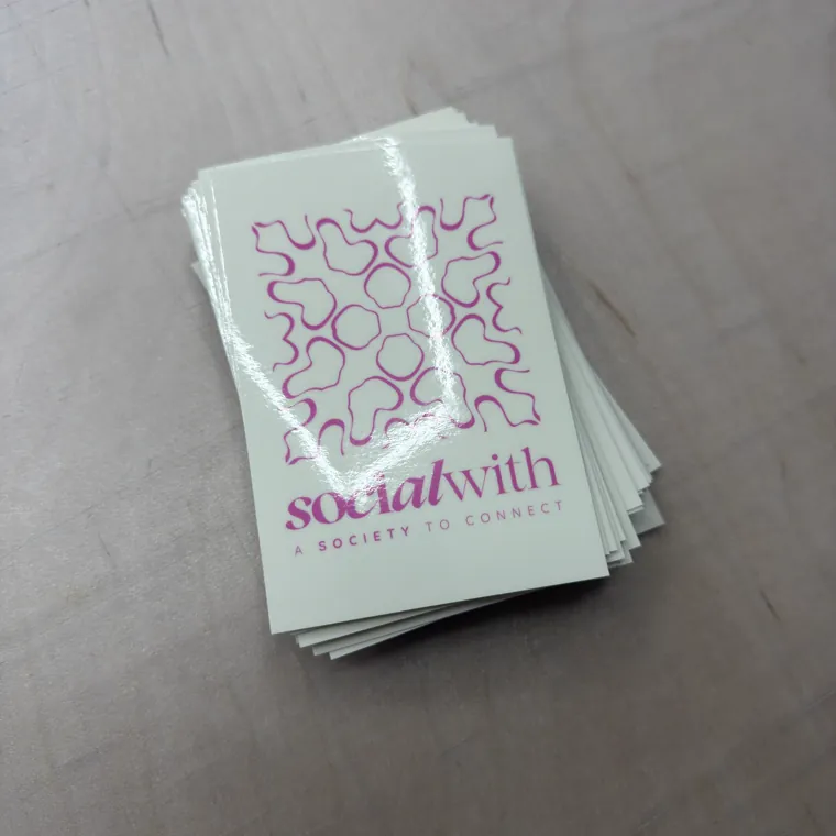 Rechthoekige stickers naast elkaar
